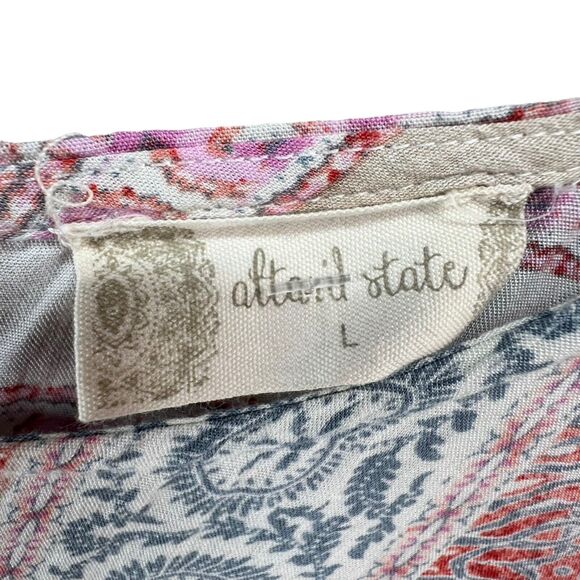 Altar'd State Dress L Multicolor Bandana Print Sleeveless Flowy Boho Western - Picture 11 of 14